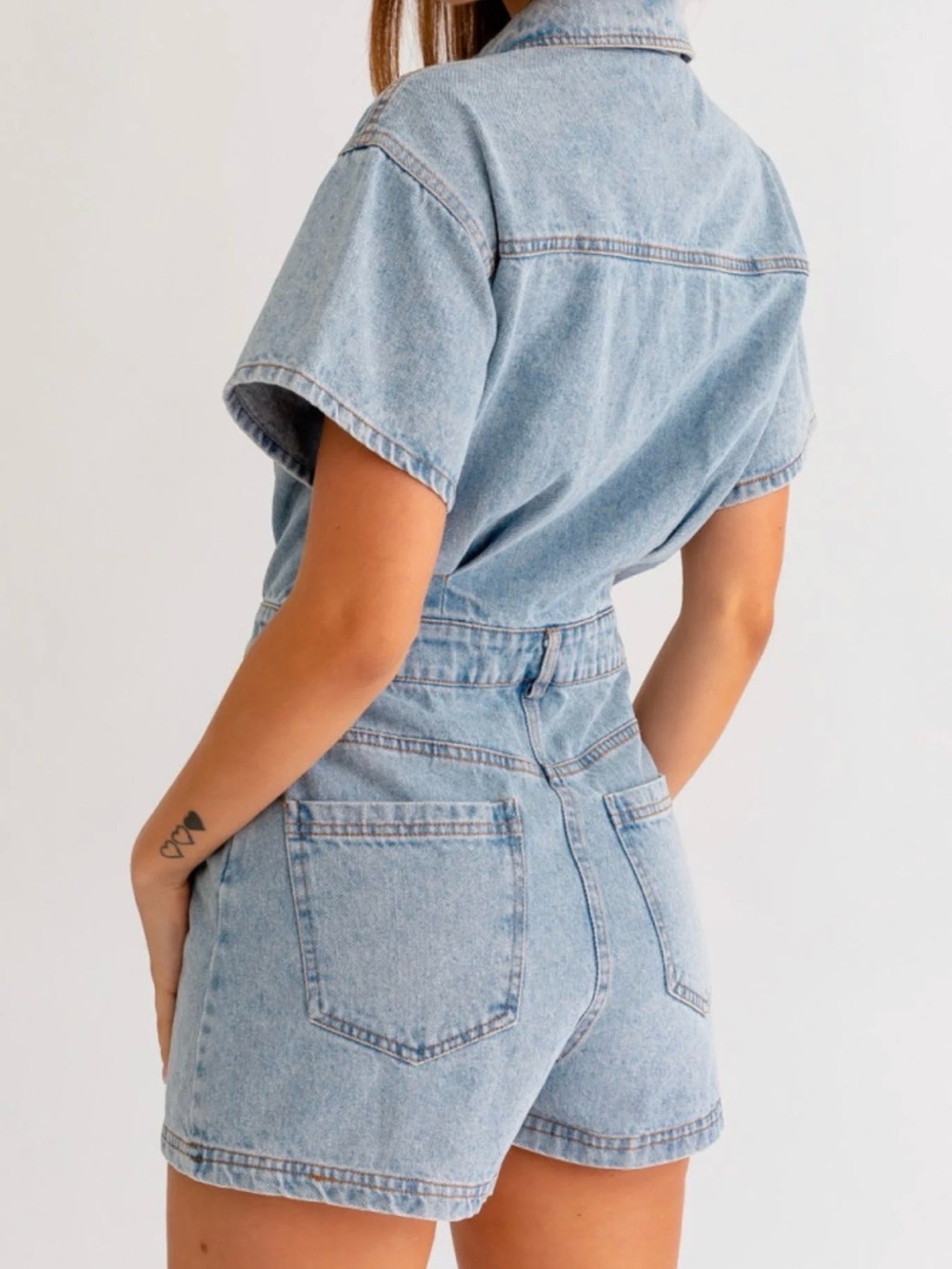Le Lis Light Blue Denim Shorts - Women's High-Waist Jean Shorts